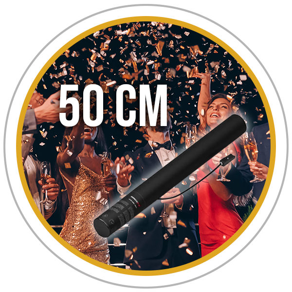 Canons à confettis électriques 50 cm 