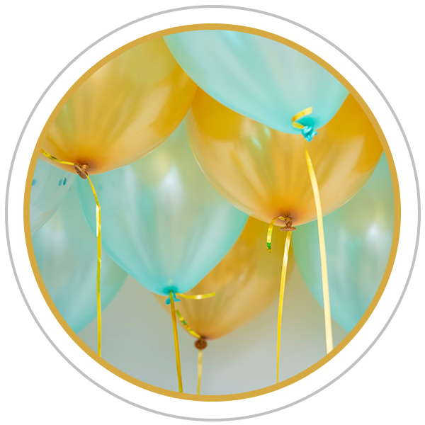 Helium balloons for birthdays