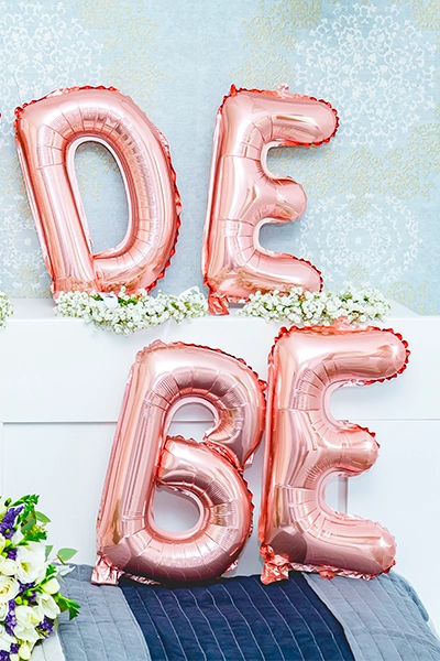 Ballon Lettre En Aluminium Doré 16 Pouces - Gonflable à L'Hélium Ou à L'Air Pour Anniversaire, Mariage, Fête