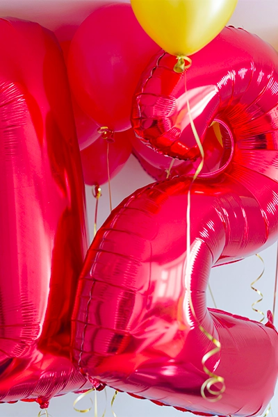 Ballons chiffres rouge