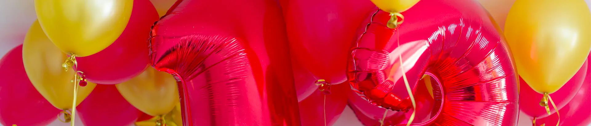 Ballons chiffres rouge