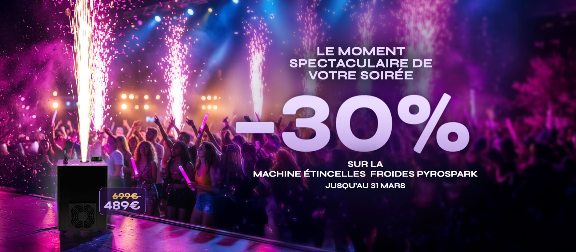 machine étincelles froides -30