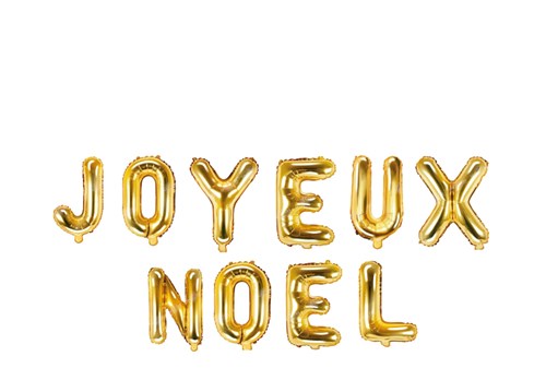JOYEUX NOEL Ballons Lettres Or