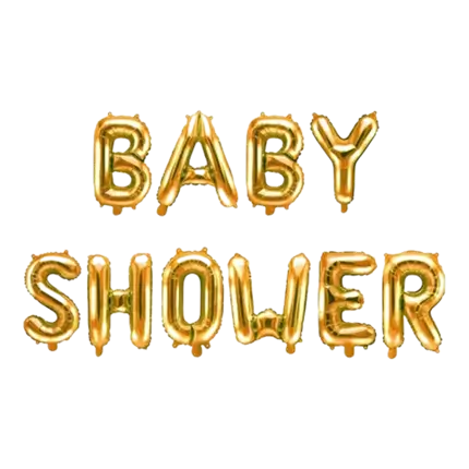 Balloons Baby Shower letters Gold 35cm