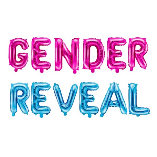 Palloncini con lettere blu e rosa Gender Reveal 35 cm : Palloncini per la  doccia del bebè - Sparklers Club