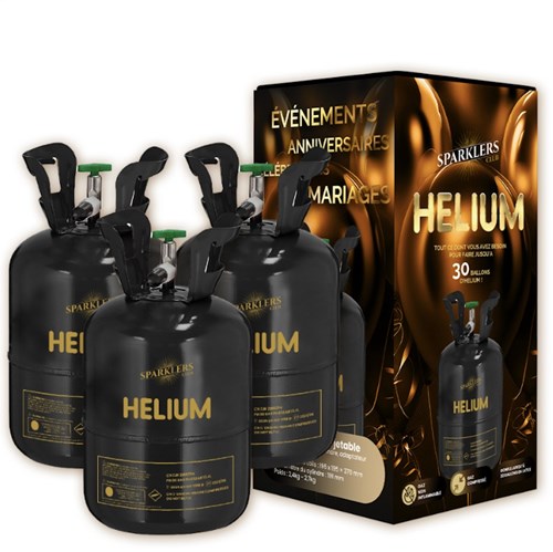 LOT AF 3 heliumflasker FESTIVAL BALLONS (Blå boks) (0,20m3)