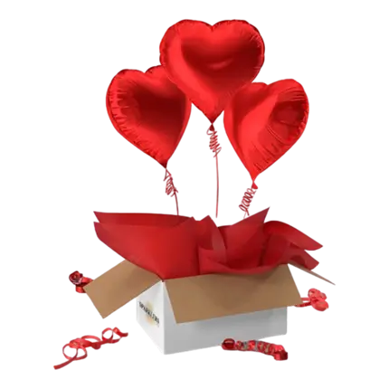 SURPRISE BOX 3 HEART BALLOONS