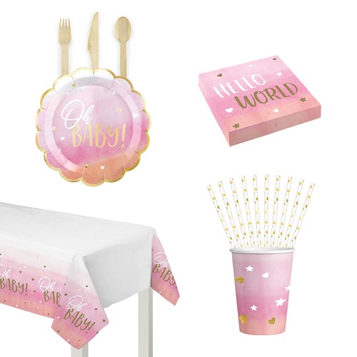 Stoviglie usa e getta in oro rosa bicchieri di carta per feste di Champagne  piatti cannucce
