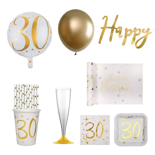 30 jaar goud en wit pakket - 20 personen