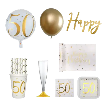 50 Years Gold and White Pack - 20 people