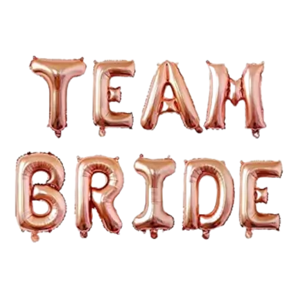 TEAM BRIDE letterballonnen Roségoud