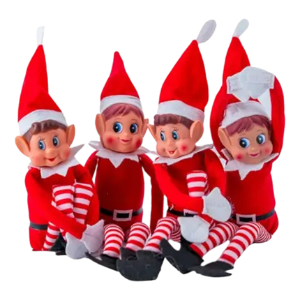 Pack de duendes bromistas navideños - 2 niños y 2 niñas