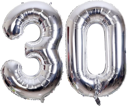 Ballon Chiffre 20 ans aluminium Bleu 102cm : Ballons 20 ans - Sparklers Club