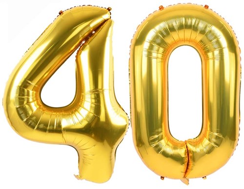 Ballon Chiffre 40 ans aluminium Or 86cm : Ballons 40 ans