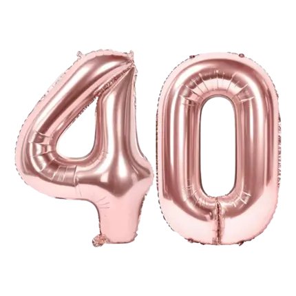 Balloon Chiffre 40 ans aluminium Rose Gold 86cm