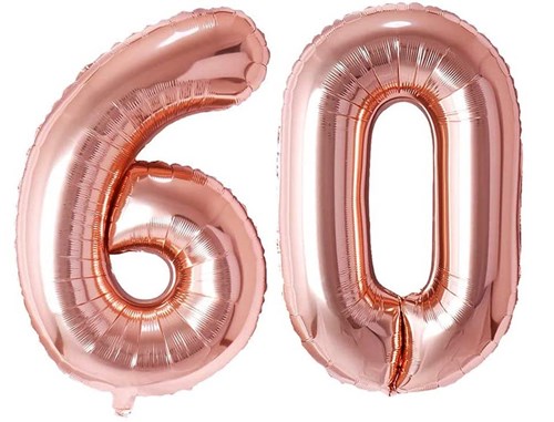 Palloncino Figura 60 anni alluminio Oro rosa 86cm