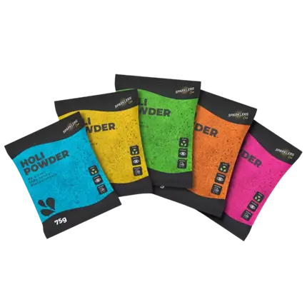 10 sachets of HOLI powder, 75g – Multicoloured Mix