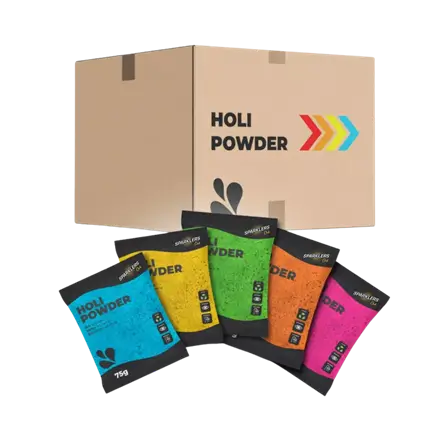 100 sachets of HOLI powder, 75g – Multicoloured Mix