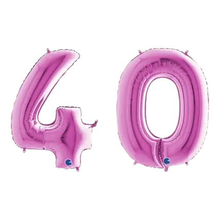 Balloon 40 years aluminium Pink 102cm