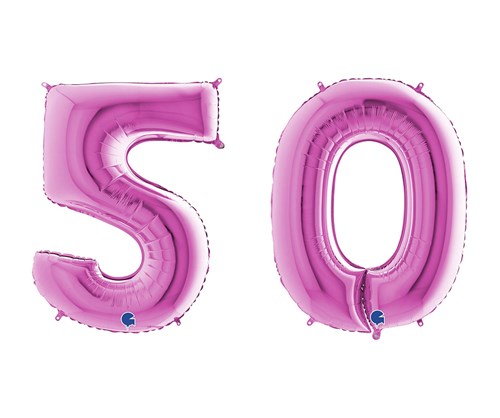 Balloon 50 years aluminium pink 102cm