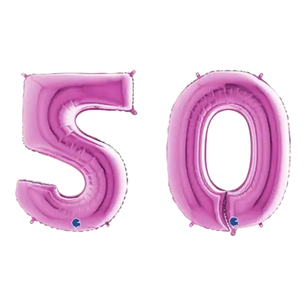 Ballon 50 år aluminium pink 102cm