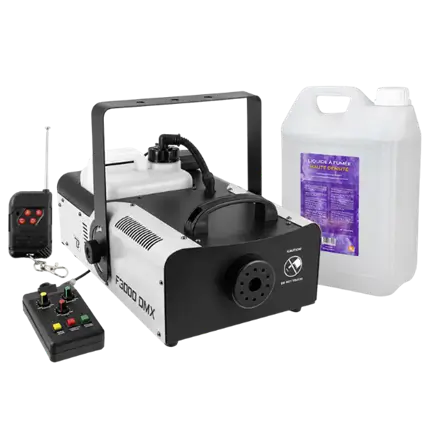 NEBELMASCHINE FOG 3000 DMX + SPARKLERS CLUB® – HOCHDICHTER NEBELFLÜSSIGKEIT 5 L