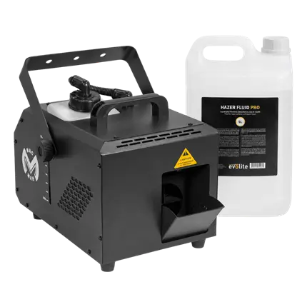 Mistmachinepakket 1000 W – Mac Hazer 1000 Mac Mah + MISTVLOEISTOF HAZER FLUID PRO 5L - EVOLITE