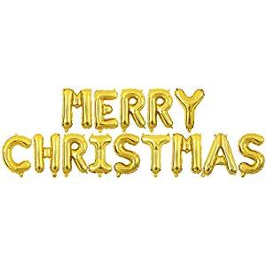 colore: Oro decorazione per feste di Natale Palloncini con scritta Merry Christmas Qivange 45,7 cm motivo: lettere dellalfabeto 
