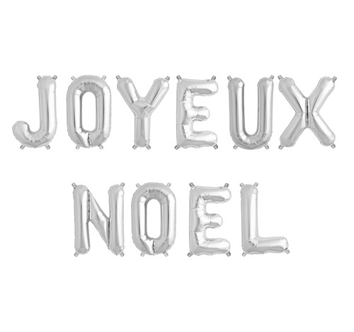 JOYEUX NOEL Luftballons Buchstaben Silber