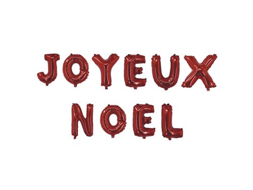 JOYEUX NOEL Ballons Lettres Rouge 
