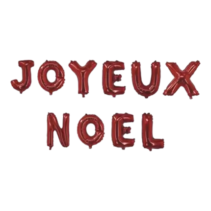 JOYEUX NOEL Globos Letras Rojo