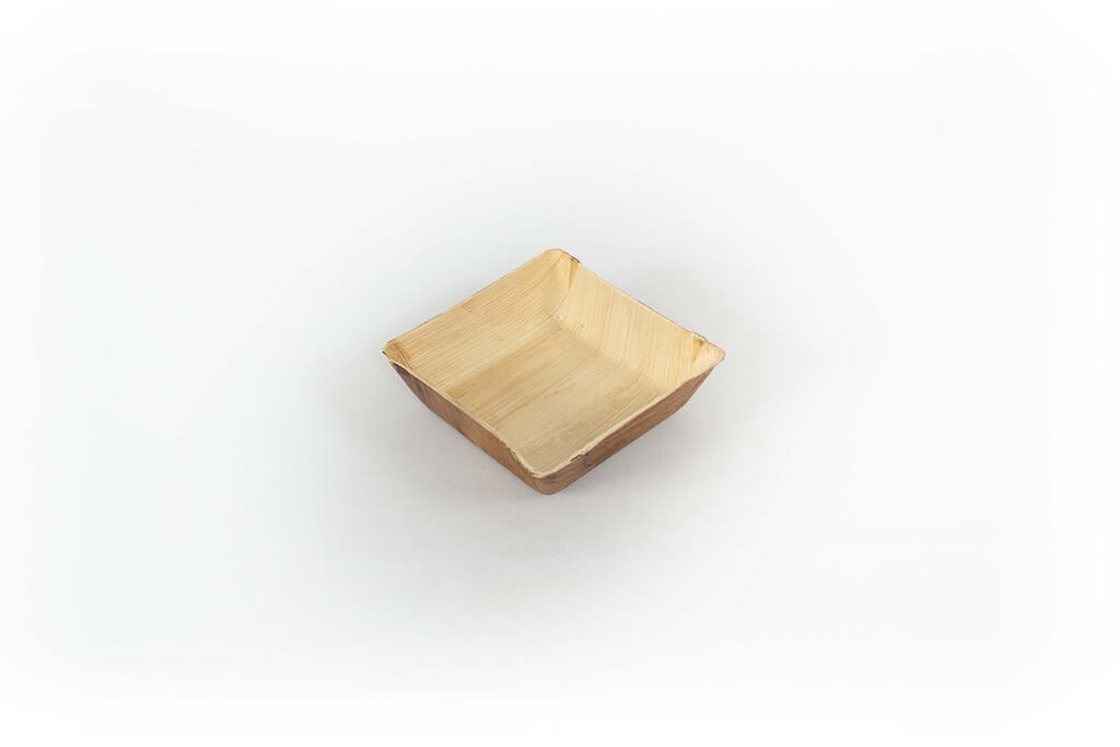 Assiette Creuse en Feuille de Palmier - 16x16cm - 25 unités