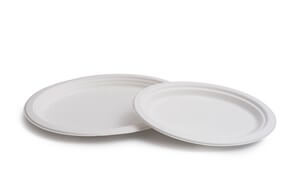 Assiette Ovale en Canne à Sucre Blanche -32x26cm - 50 unités