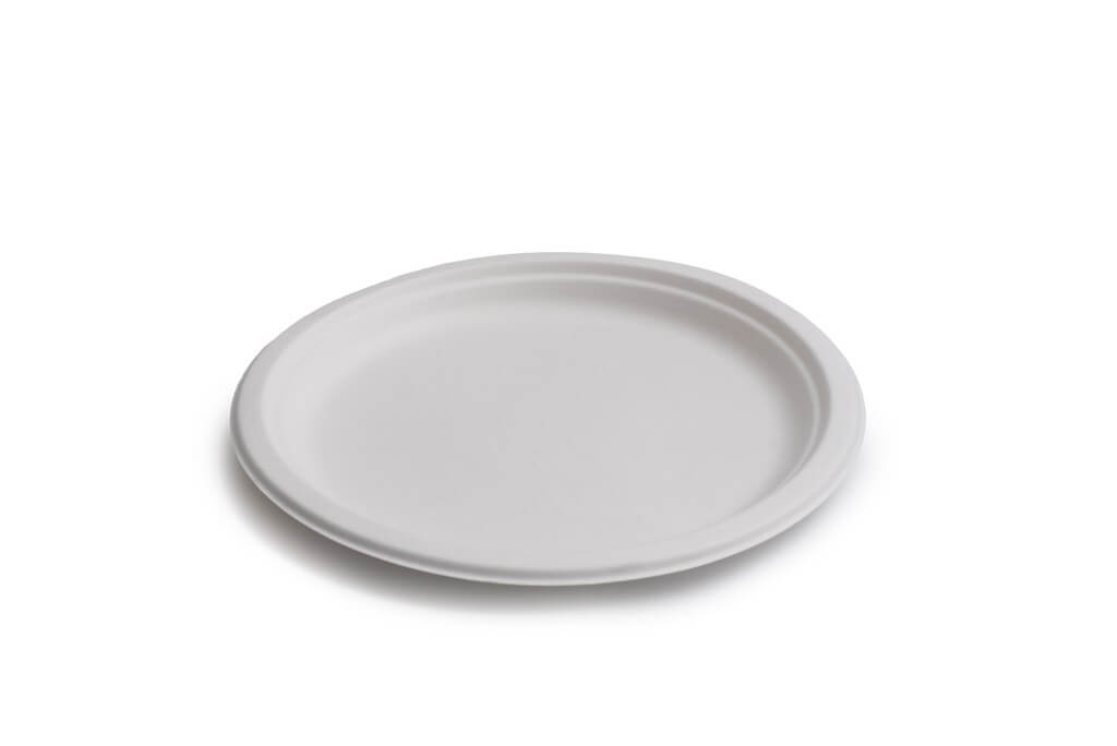 Assiette en Canne à Sucre Blanche - 15cm - 50 unités