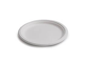 Assiette en Canne à Sucre Blanche - 22cm - 50 unités