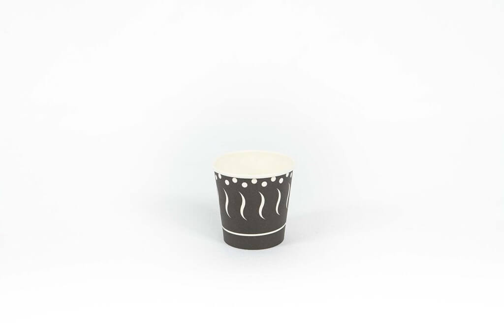 Gobelet en Carton Noir à motifs 12cl (4oz) - 50 Unités