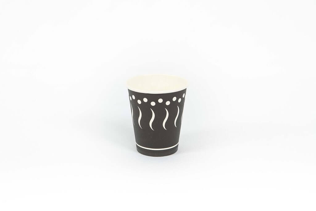 Gobelet en Carton Noir à motifs 18cl (6oz) - 50 Unités