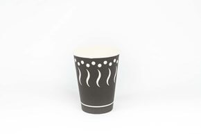 Gobelet en Carton Noir à motifs 36cl (12oz) - 50 Unités