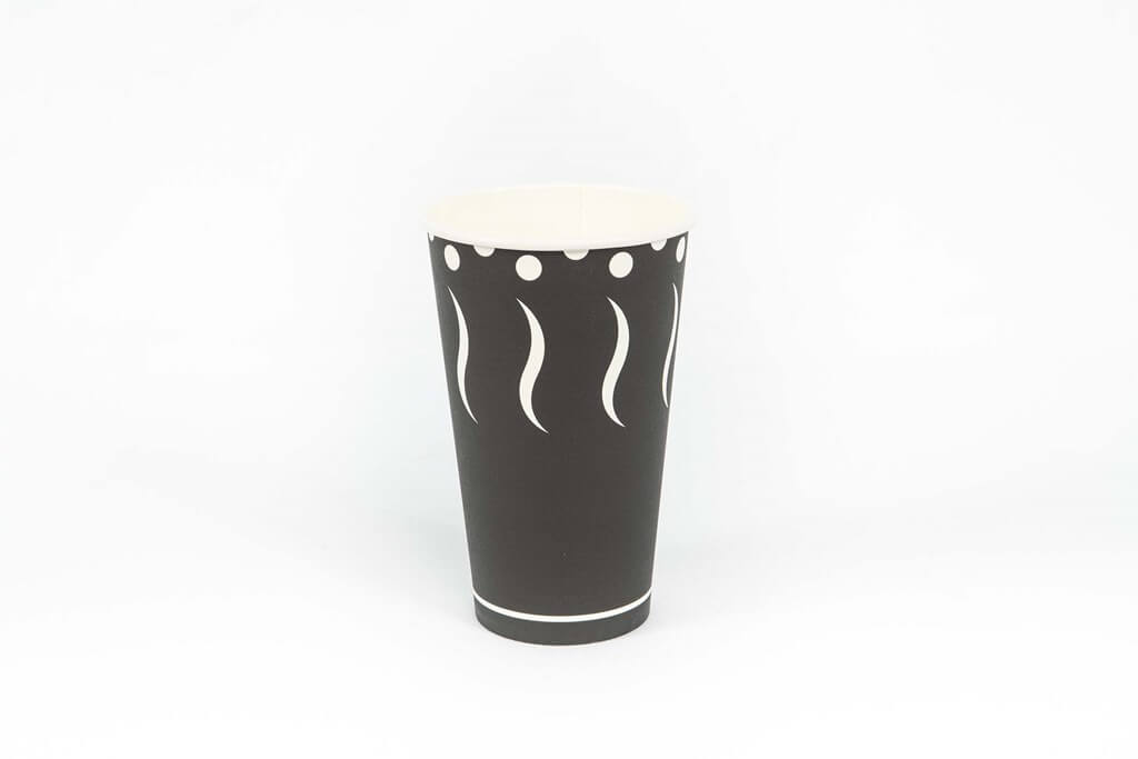 Gobelet en Carton Noir à motifs 48cl (16oz) - 50 Unités