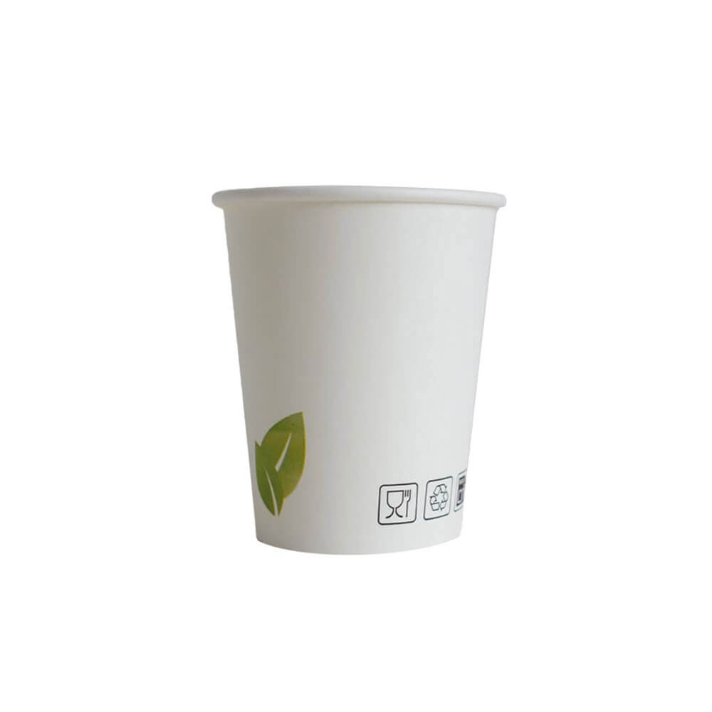 Gobelet Carton Blanc à motif Feuille - 36cl (12oz) 50 Unités