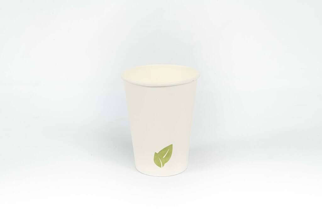 Gobelet Carton Blanc à motif Feuille - 36cl (12oz) 50 Unités