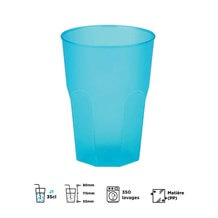 Verre à cocktail bleu turquoise 35cl (Lot de 20)