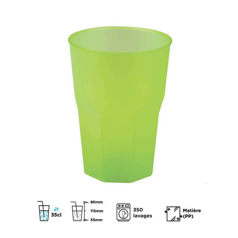 Verre à cocktail vert 35cl (Lot de 20)