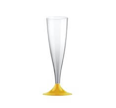 Flute à Champagne en Plastique Transparent/Or 14cl 