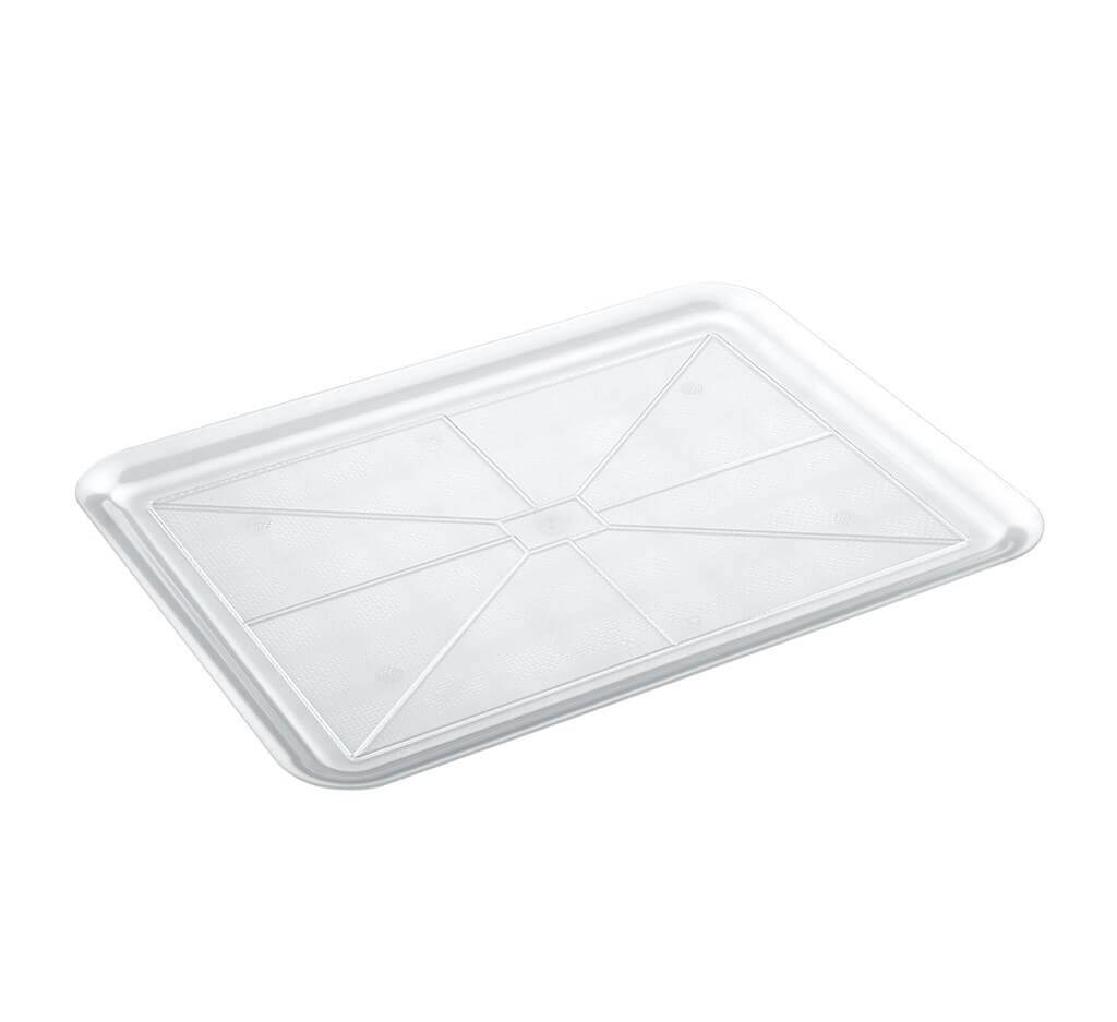 PLATEAU RECTANGULAIRE - TRANSPARENT - 50x37CM - POLYSTRYENE 