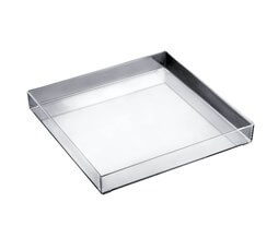 Plateau Carré En Plastique Blanc 35,5 Cm - Pour Service, Buffet, Fêtes - Réutilisable
