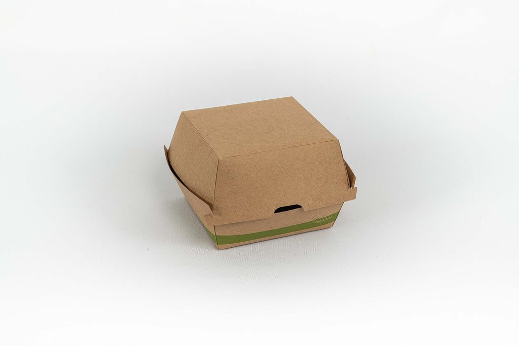 Boite à Hamburger en Carton Kraft - 165x160x105mm- 50 Unités