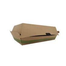 Boite à Hot-Dog en Carton Kraft - 225x125x56mm - 50 Unités