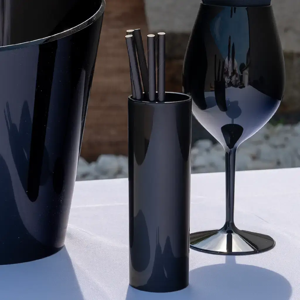 verre tube incassable noir 22 cl