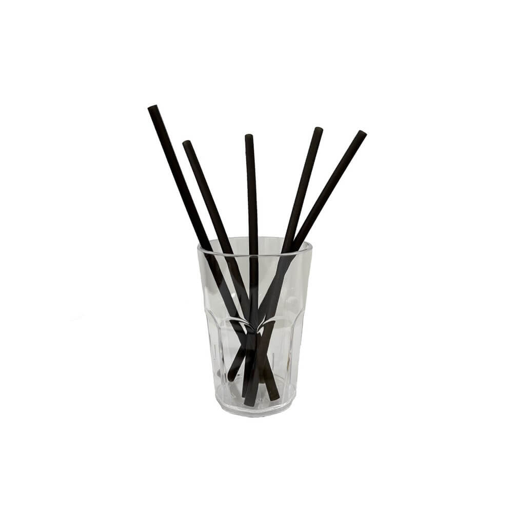 Paille Noire Naturelle en Riz - 21,5cm x 6mm - 100 Unités